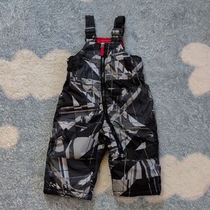 ZeroXposur - Black Gray Graphic Print Toddler Kids Snowpants Overalls 12m